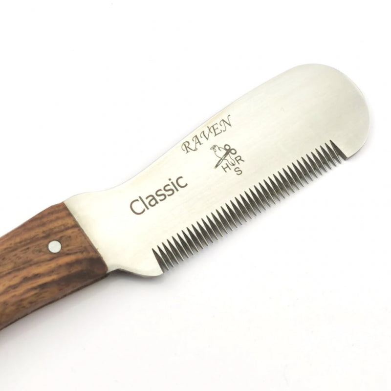 RAVEN Classic Trimmmesser stumpf (nicht schneidend) – mit Fingerkehle - Rechtshand