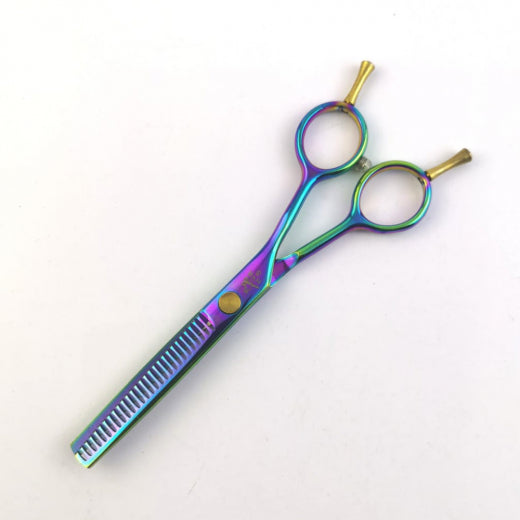 Modellierschere Raven Blue - Titanisierte einseitig gezahnte Hundeschere - 5,5 Zoll (ca. 14 cm) 28 Zähne
