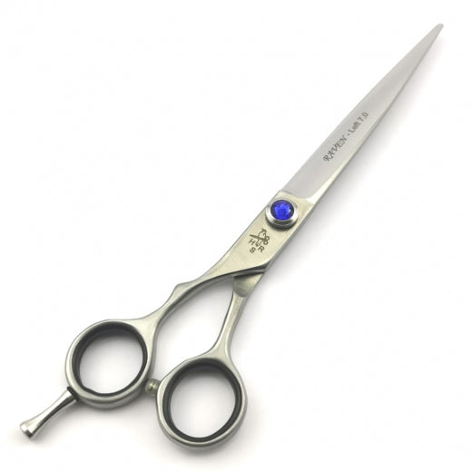 Linkshandschere - 7 Zoll (ca. 18cm )-  65 Gramm - Stellschraube mit blauem Stein