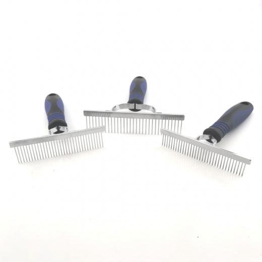 Entfilzungsstriegel grob 13 cm - Harke für Unterwolle - Kamm mit T-Griff