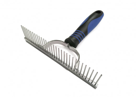 Entfilzungsstriegel grob 13 cm - Harke für Unterwolle - Kamm mit T-Griff