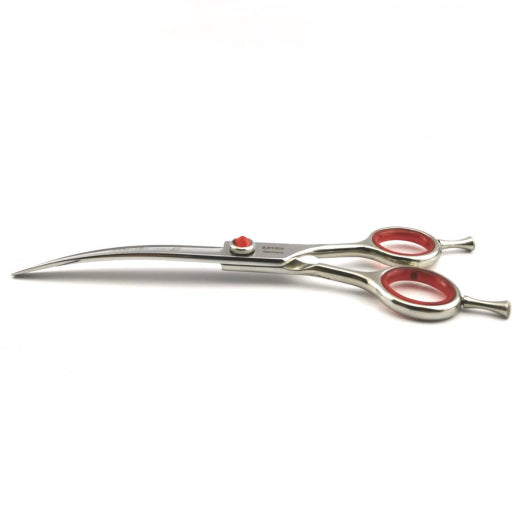 Stark gebogene Hundeschere - RAVEN Red Line - 7 Zoll (ca. 18 cm)