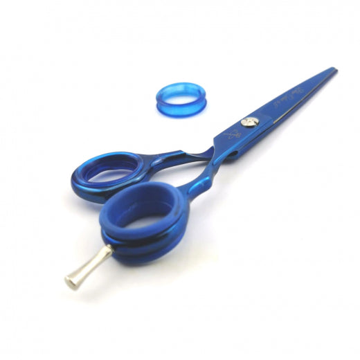 Hundeschere blue Color - 6 Zoll (ca. 15 cm) - 56 Gramm - mit goßem Daumen - Fingerring