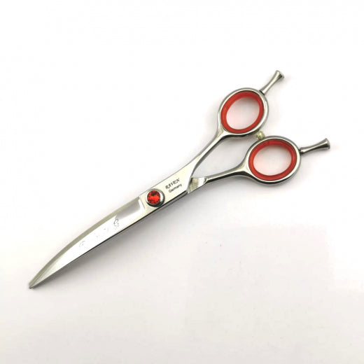 Stark gebogene Hundeschere - RAVEN Red Line - 7 Zoll (ca. 18 cm)