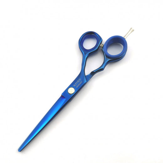 Hundeschere blue Color - 6 Zoll (ca. 15 cm) - 56 Gramm - mit goßem Daumen - Fingerring