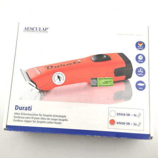 Aesculap Durati mit SnapOn Scherkopf #10 1,5mm - Akku Kleintierschermaschine mit 3500 Hübe / min