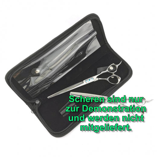 Kunststoffetui Lederoptik für 2 Scheren - bis zu 8 Zoll mit PVC Scherenschutzeinlage
