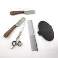 Linkshand - Trimmset 5 teilig - mit 2 original Rabenschlag Trimmmesser - stumpf - grob und fein plus Linkshandschere 5,5 Zoll