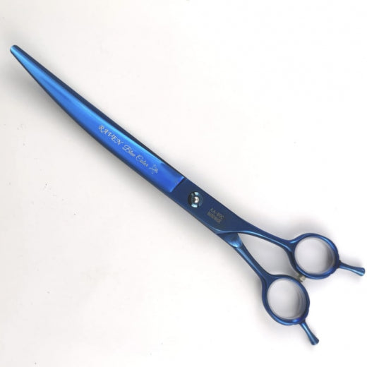 Hundeschere gebogen Titan - Raven Purple oder Blue Color Titan Swing