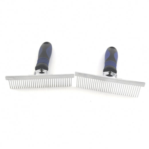 Entfilzungsstriegel grob 13 cm - Harke für Unterwolle - Kamm mit T-Griff